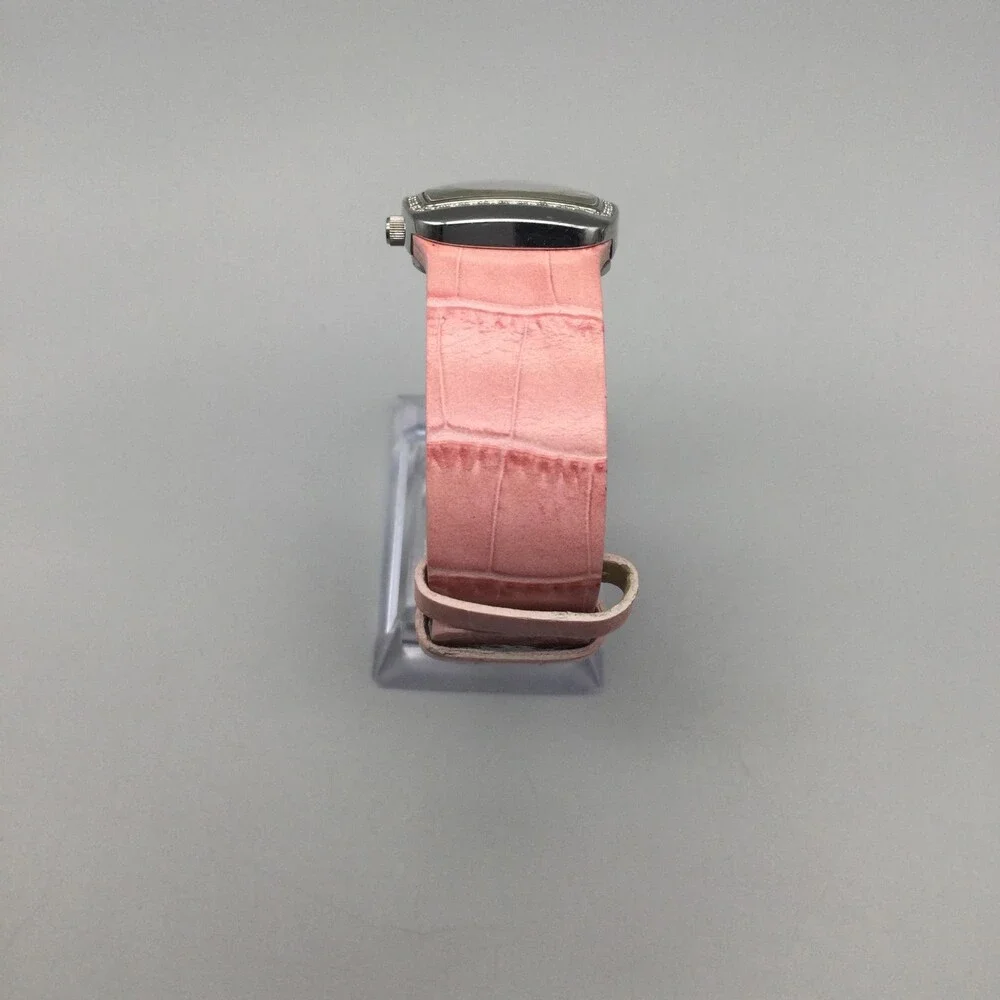 Fossil F2 Womens Watch 25mm Pink MOP Dial Leather Silver Tone Date New Battery